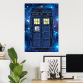 Blue Police Public Call Box - UK Time Travel 1 Poster (Heimbüro)