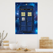 Blue Police Public Call Box - UK Time Travel 1 Poster (Küche)