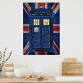Blue Police Public Call Box - UK Time Travel 1 Poster (Küche)
