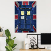 Blue Police Public Call Box - UK Time Travel 1 Poster (Heimbüro)