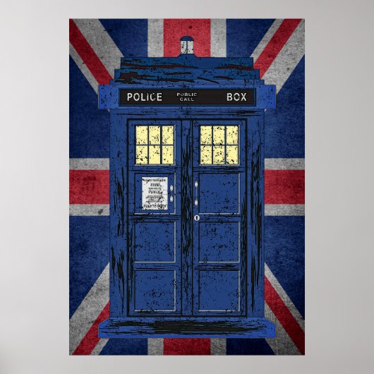 Blue Police Public Call Box - UK Time Travel 1 Poster (Vorne)