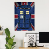 Blue Police Public Call Box - UK Time Travel 1 Poster (Heimbüro)