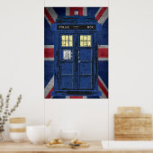 Blue Police Public Call Box - UK Time Travel 1 Poster (Küche)