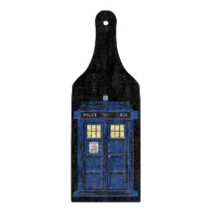 Blue Police Public Call Box - UK Time Travel 1 Schneidebrett