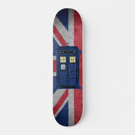 Blue Police Public Call Box - UK Time Travel 1 Skateboard (Vorne)