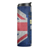 Blue Police Public Call Box - UK Time Travel 1 Thermosbecher (Nach links gedreht)