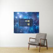 Blue Police Public Call Box - UK Time Travel 1 Wandteppich (Beispiel (Horizontal))