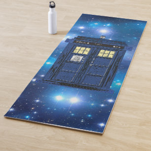 Blue Police Public Call Box - UK Time Travel 1 Yogamatte
