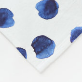 Blue Polka: Aquarelltuch Nahtlos. Fleecedecke (Ecke)