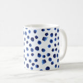 Blue Polka: Aquarelltuch Nahtlos. Kaffeetasse (VorderseiteRechts)