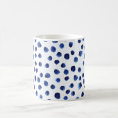 Blue Polka: Aquarelltuch Nahtlos. Kaffeetasse (Mittel)