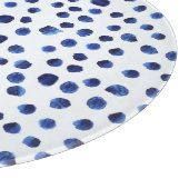 Blue Polka: Aquarelltuch Nahtlos. Schneidebrett (Ecke)