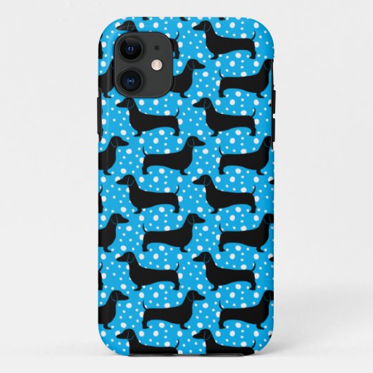 Blue Polka Dackeln Case-Mate iPhone Hülle (Rückseite)