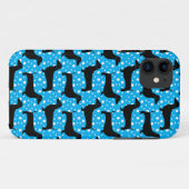 Blue Polka Dackeln Case-Mate iPhone Hülle (Rückseite (Horizontal))