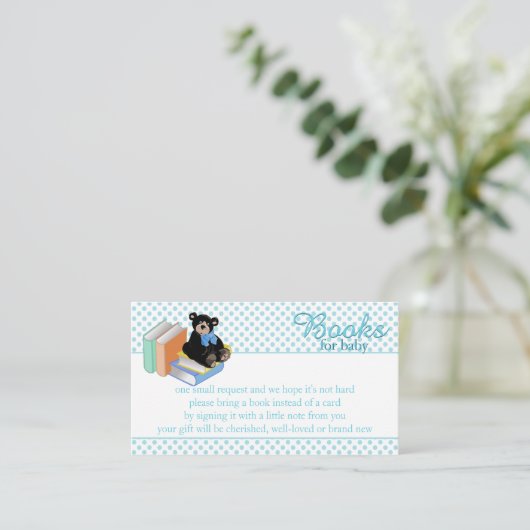 Blue Polka Dooks für Baby Begleitkarte (Stehend Vorderseite)