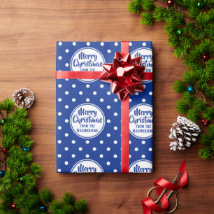 Blue Polka Dos Weihnachtswrapping Paper Geschenkpapier