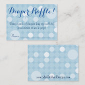 Blue Polka Dot Baby Dusche Windeln Raffel Tickets Begleitkarte (Vorne/Hinten)