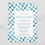 Blue Polka Dot Baby Showroom von Watercolor, Blue Einladung (Vorne/Hinten)