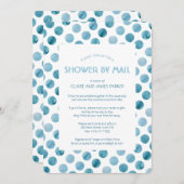 Blue Polka Dot Baby Showroom von Watercolor, Blue  Einladung (Vorne/Hinten)