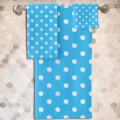 Blue Polka Dot Badhandtuch Set