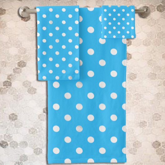 Blue Polka Dot Badhandtuch Set