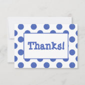 Blue Polka Dot Birthday Party Dankeskarte (Vorderseite)