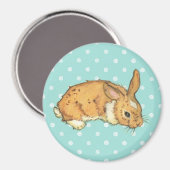 Blue Polka Dot Bunny Magnet (Vorderseite/Rückseite)