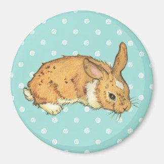 Blue Polka Dot Bunny Magnet