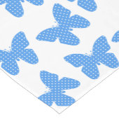 Blue Polka Dot Butterflies Pattern White Kurzer Tischläufer (Ecke)