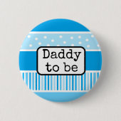 Blue Polka Dot Daddy wird Baby Showknopf Button (Vorderseite)