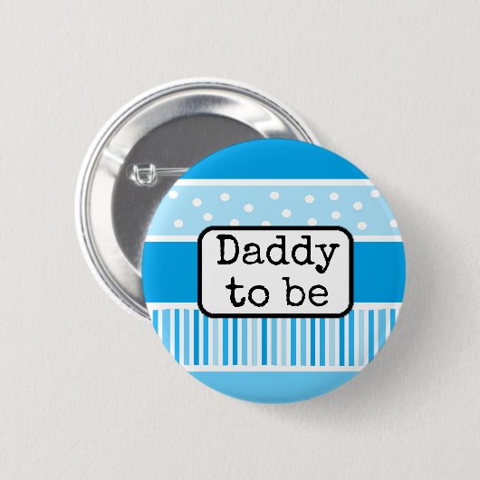 Blue Polka Dot Daddy wird Baby Showknopf Button (Vorne & Hinten)
