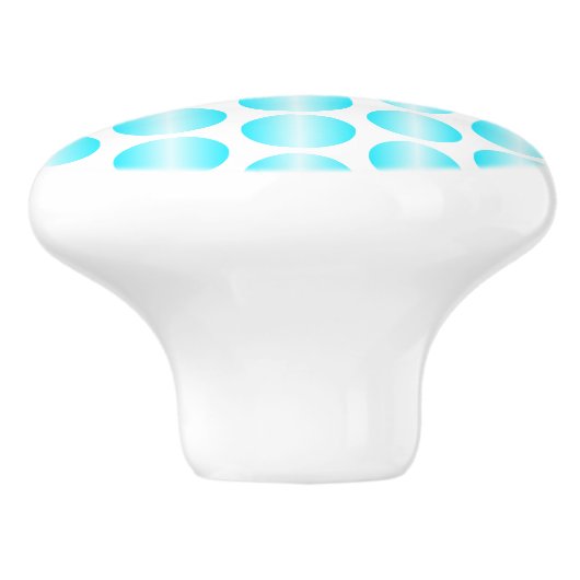 Blue Polka Dot Design Keramikknauf (Seitenansicht)