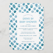 Blue Polka Dot Drive mit Baby-Dusche Einladung (Vorne/Hinten)