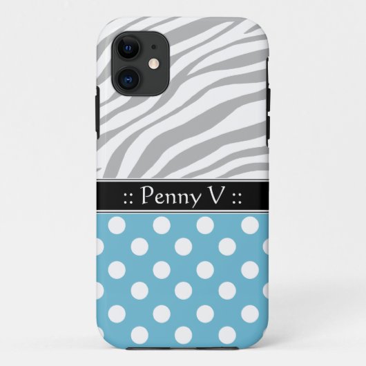 Blue Polka Dot Fade Zebra Print iPhone 5 Fall Case-Mate iPhone Hülle (Rückseite)