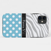 Blue Polka Dot Fade Zebra Print iPhone 5 Fall Case-Mate iPhone Hülle (Rückseite (Horizontal))