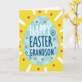 Blue Polka Dot Grandson Easter Card Karte (Gelbe Blume)
