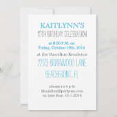 Blue Polka-Dot-Gymnastik mit Herz Einladung (Rückseite)