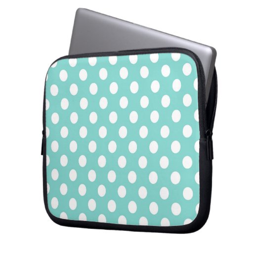 Blue Polka Dot Laptopschutzhülle (Vorderseite Links)