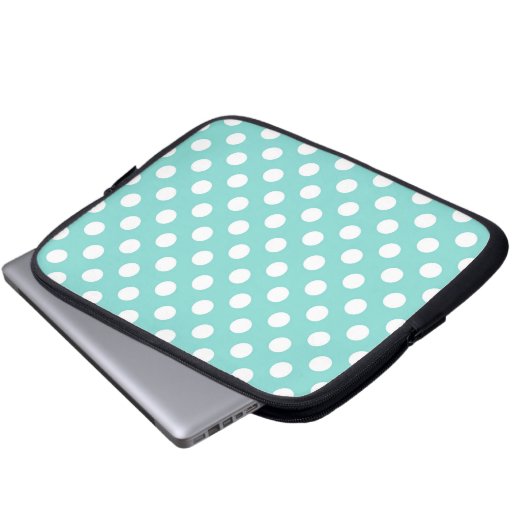 Blue Polka Dot Laptopschutzhülle (Vorne Knopf)