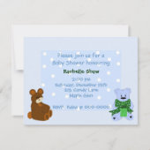 Blue Polka Dot Little Bears - Einladung zur Dusche (Vorderseite)