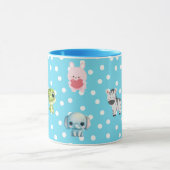 Blue Polka Dot mit Kawaii Zeichen Tasse (Zentrum)