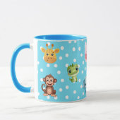 Blue Polka Dot mit Kawaii Zeichen Tasse (Links)