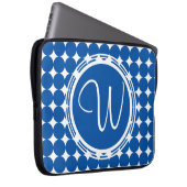 Blue Polka Dot Monogram Laptopschutzhülle (Vorne Rechts)