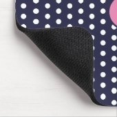 Blue Polka Dot Monogram Mouse Pad Mousepad (Ecke)