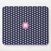Blue Polka Dot Monogram Mouse Pad Mousepad (Vorne)