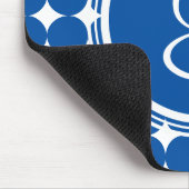 Blue Polka Dot Monogram Mousepad (Ecke)