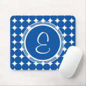 Blue Polka Dot Monogram Mousepad (Mit Mouse)