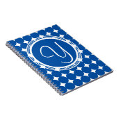 Blue Polka Dot Monogram Notizblock (Rechte Seite)
