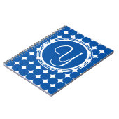Blue Polka Dot Monogram Notizblock (Linke Seite)