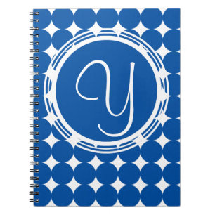 Blue Polka Dot Monogram Notizblock